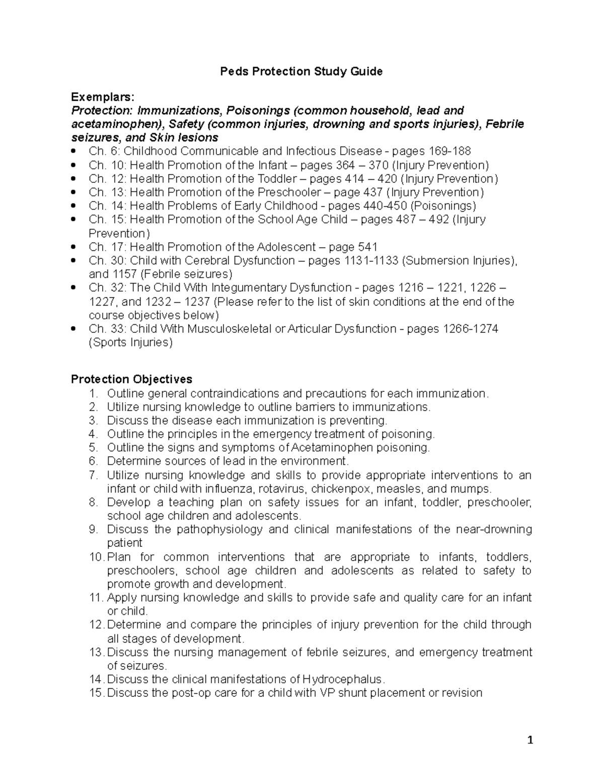 Peds Protection Study Guide - Peds Protection Study Guide Exemplars ...