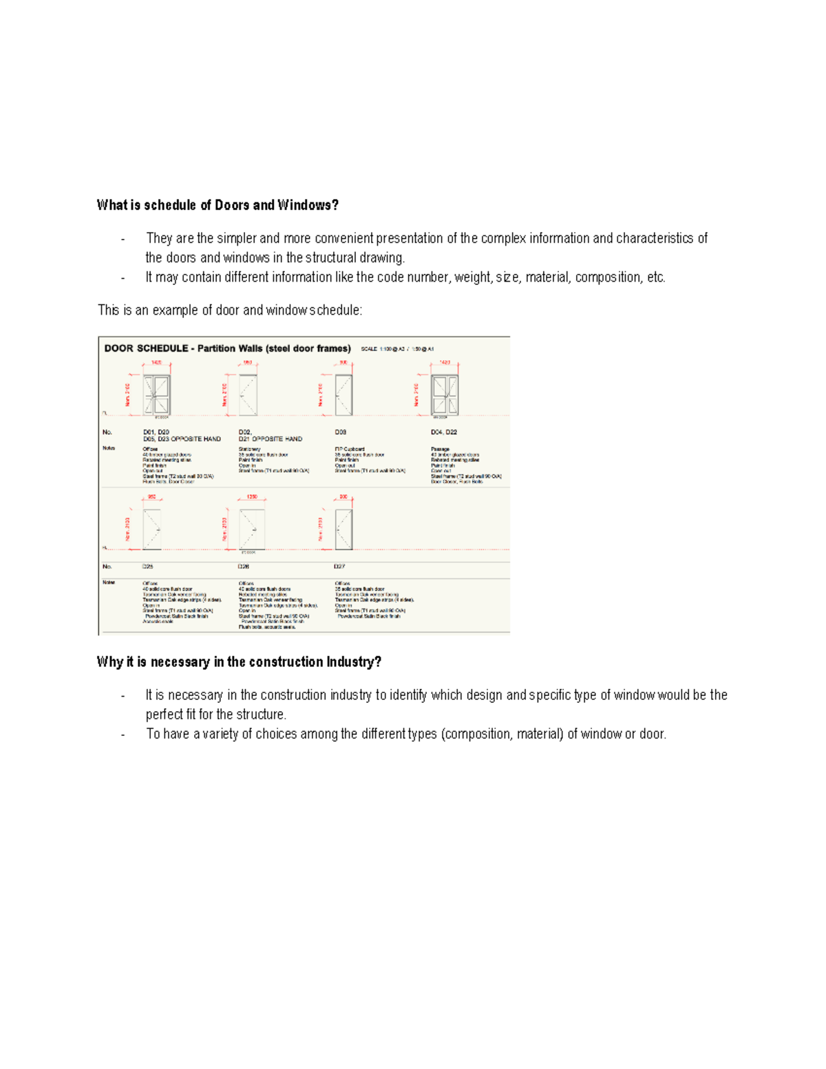 Scheduleofdoorsandwindows - Computer - Aided Drafting - TIP - Studocu