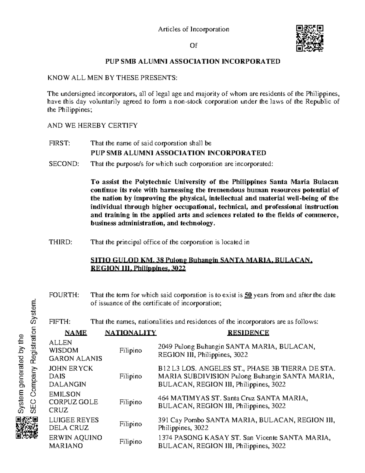 non-stock-articles-of-incorporation-articles-of-incorporation-of-pup