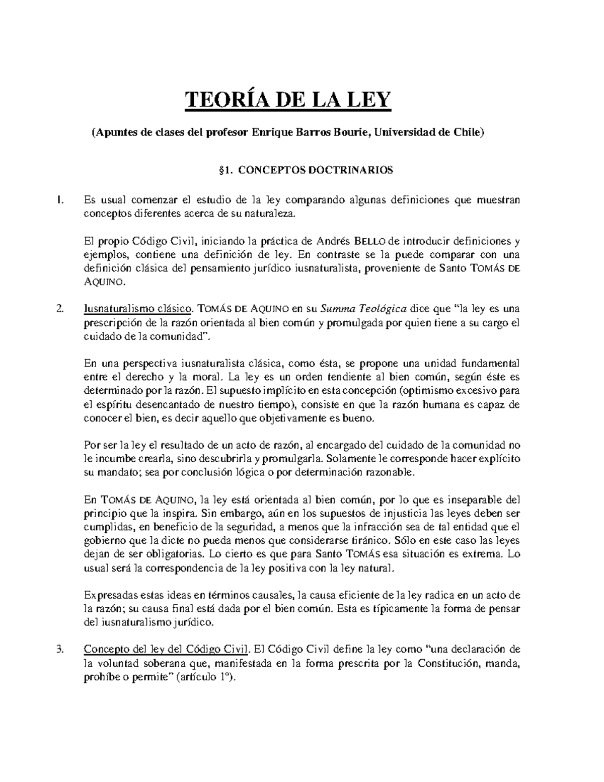 Barros, E. - Teoría de la Ley - TEORÍA DE LA LEY (Apuntes de clases del ...