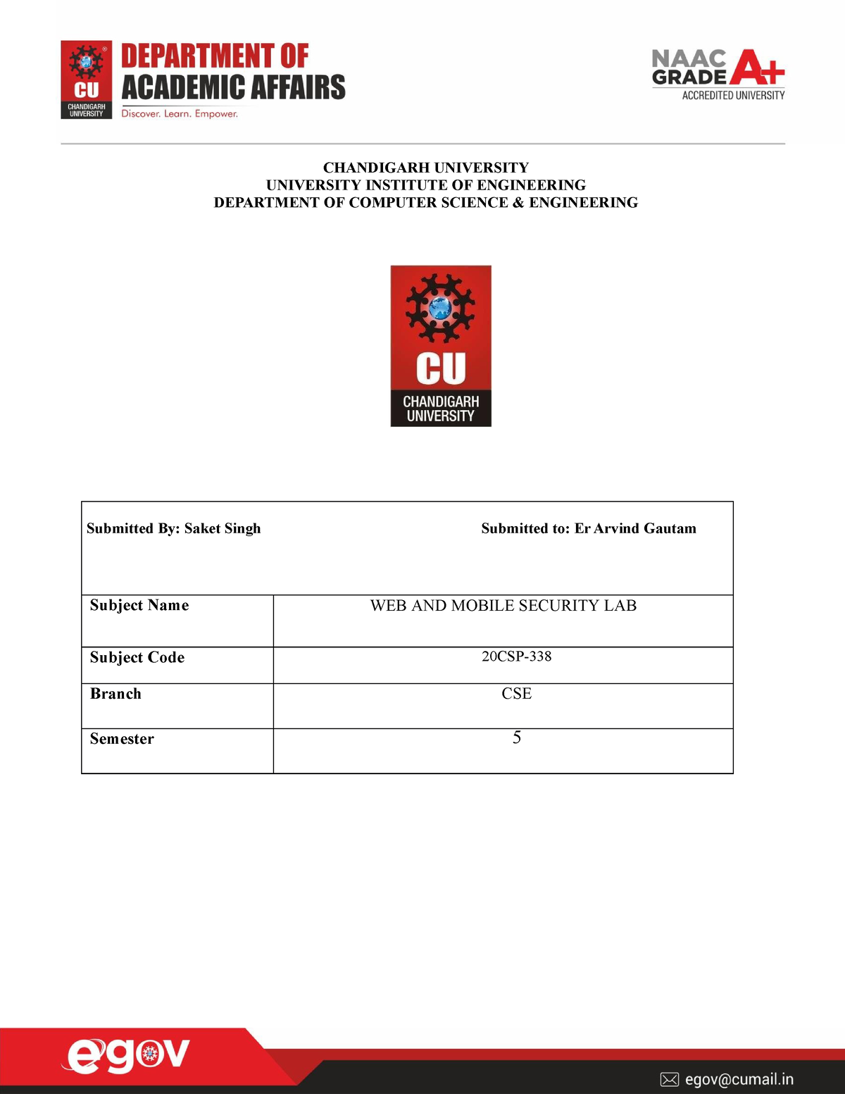 chandigarh university assignment front page pdf