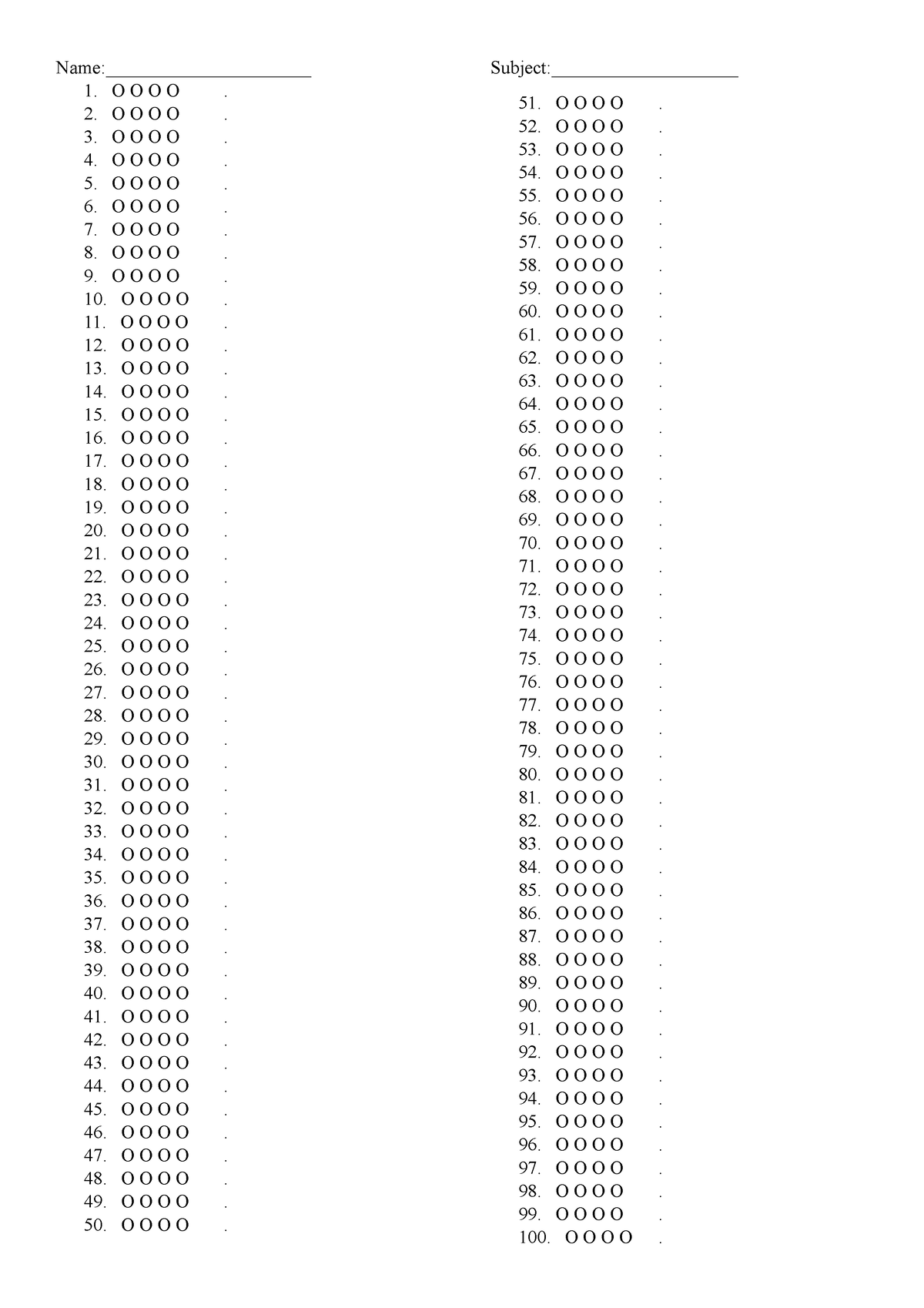 1-100 - Answer sheet - English as Academic and Professional Purposes ...