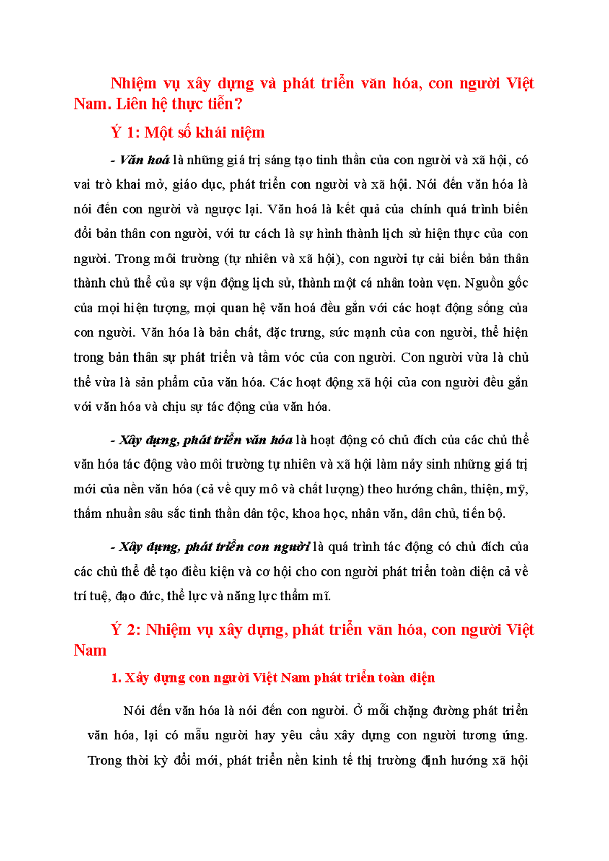Nhiệm Vụ Xây Dựng Và Phát Triển Văn Hóa Con Người Việt Nam Nhiệm Vụ