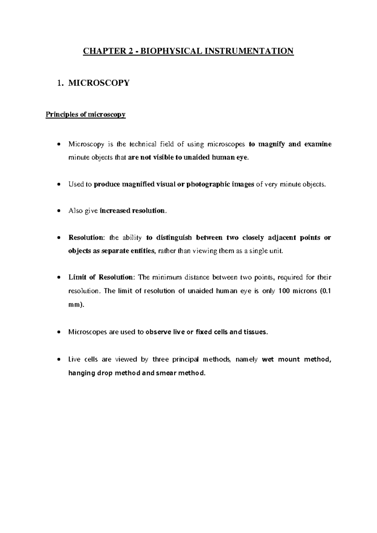 microscope principle and working CHAPTER 2 BIOPHYSICAL