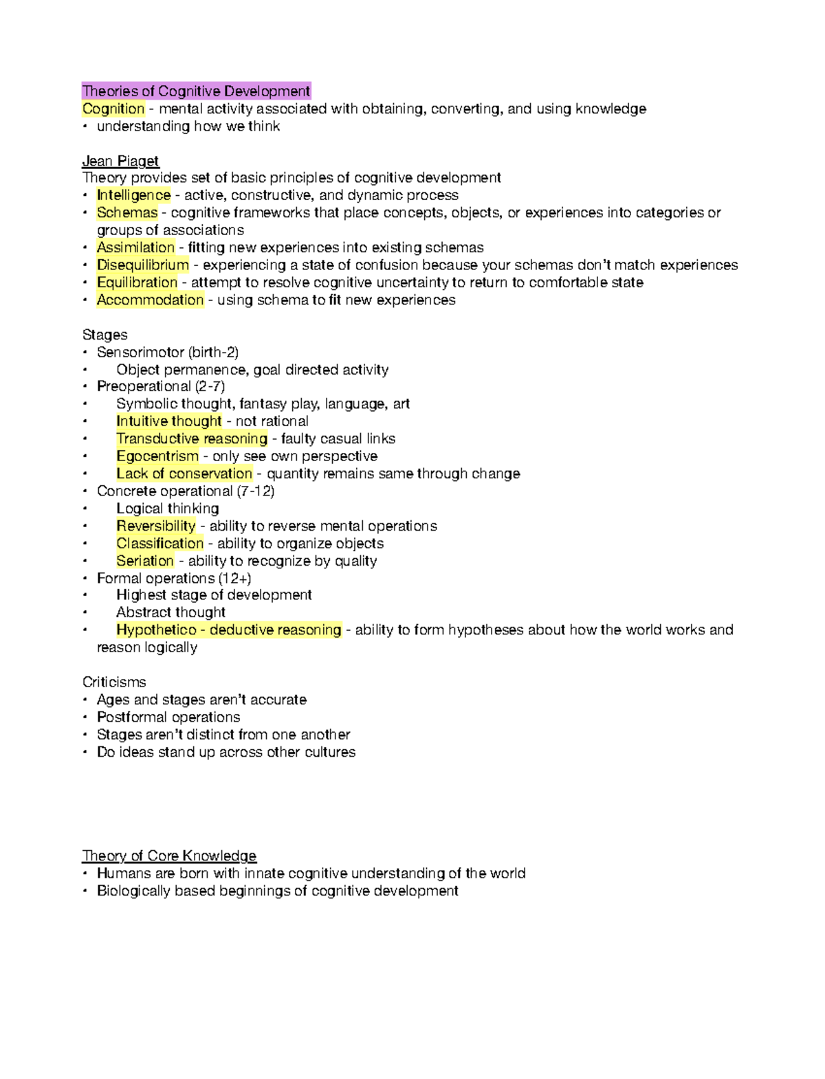 Chapter 7 - Theories of Cognitive Development and Information ...