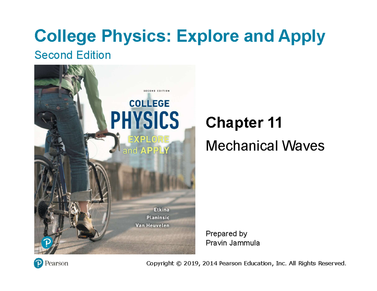 CH11 Mechanical Waves - The disturbance moves, or propagates, through a ...
