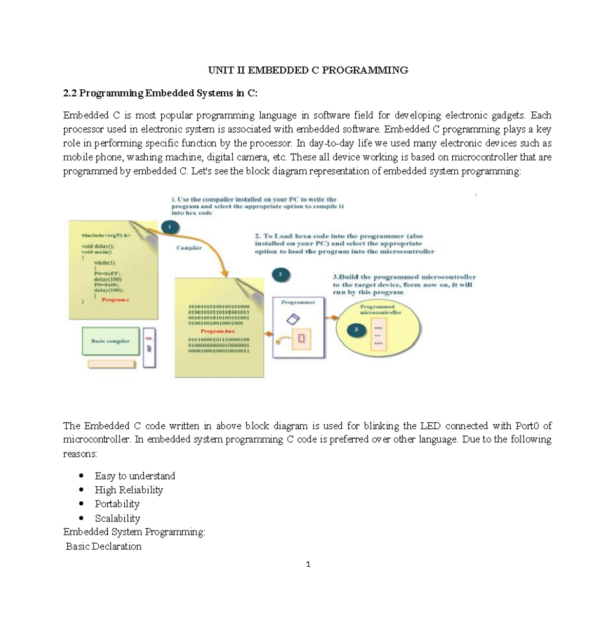 UNIT II Embedded C Programming - UNIT II EMBEDDED C PROGRAMMING 2 ...