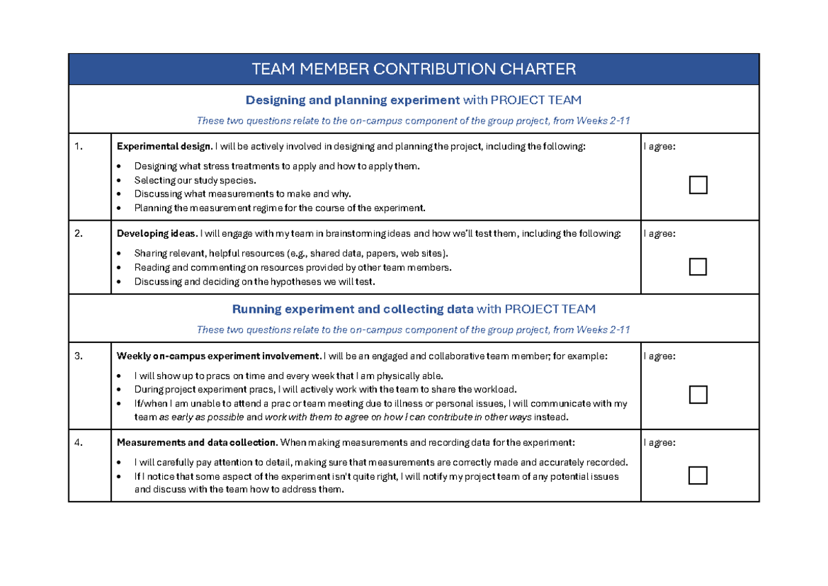91270 Team Member Contribution Charter - TEAM MEMBER CONTRIBUTION ...