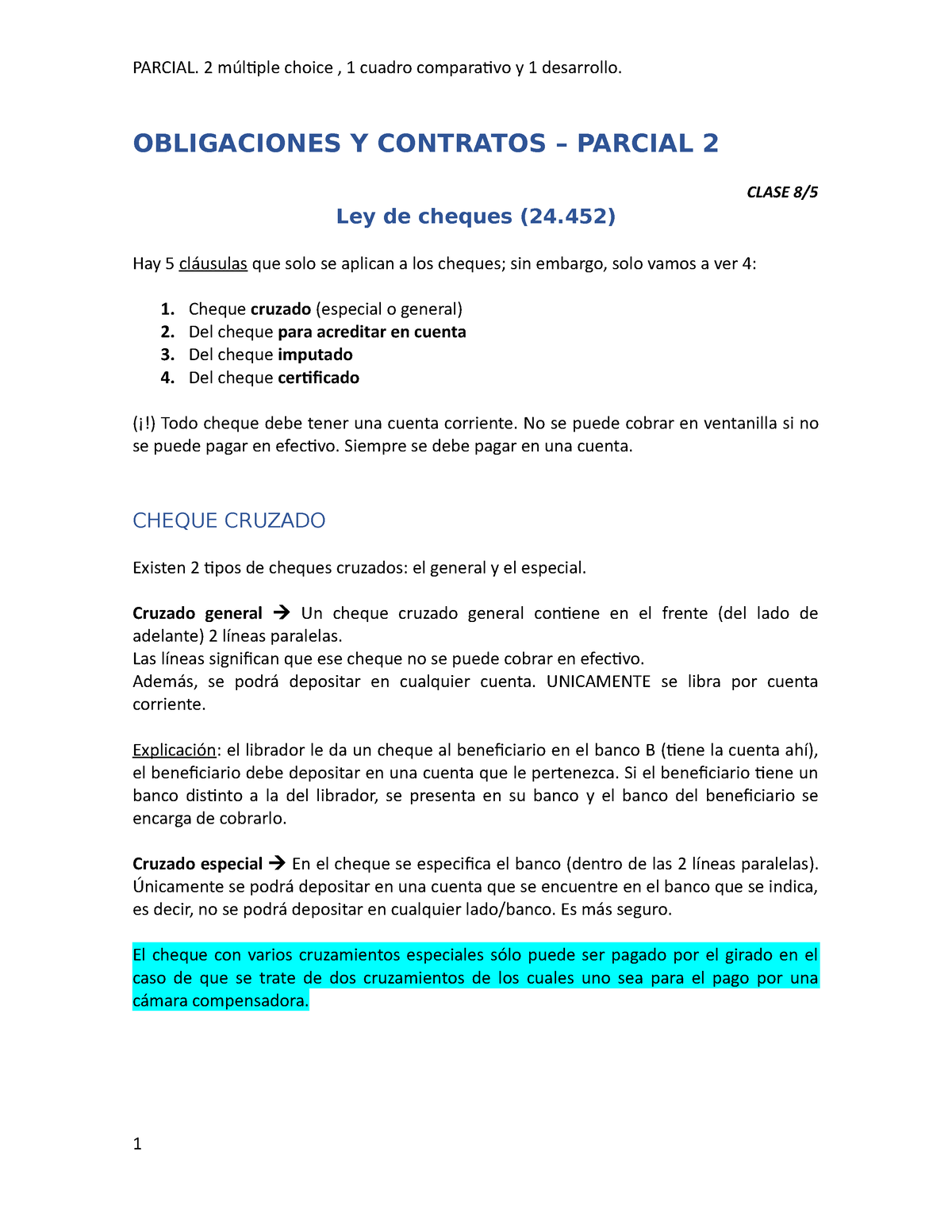 Oy C - P2 - Resumen Del Segundo Parcial Obligaciones Y Contratos ...