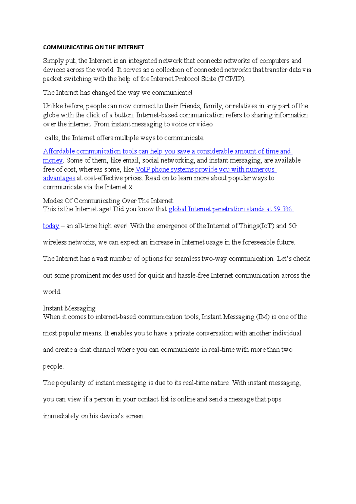 Web designing notes-1 - Important questions - ####### COMMUNICATING ON ...