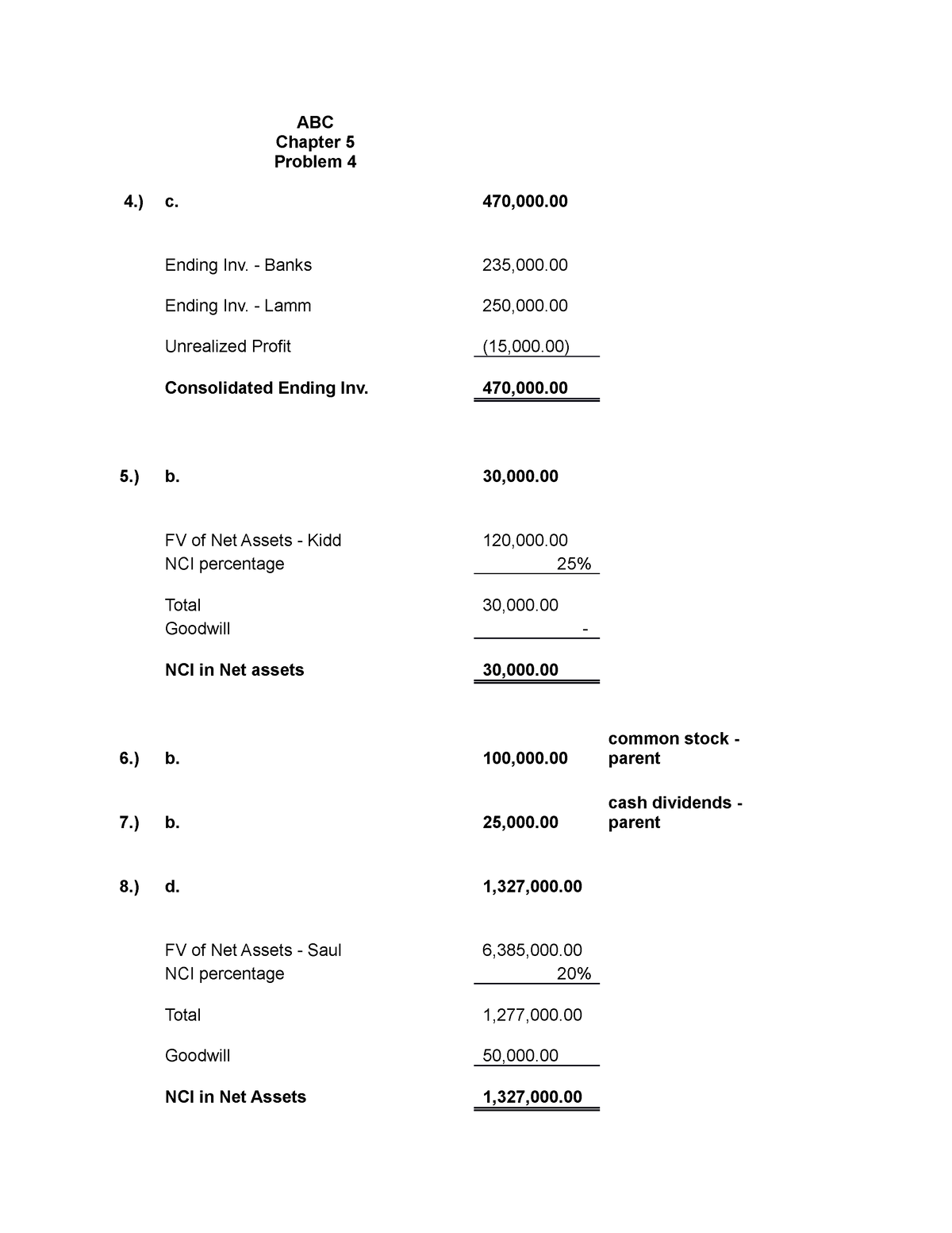 Accounting For Business Combination Ch 5 P4 (2) - 4.) ABC Chapter 5 ...