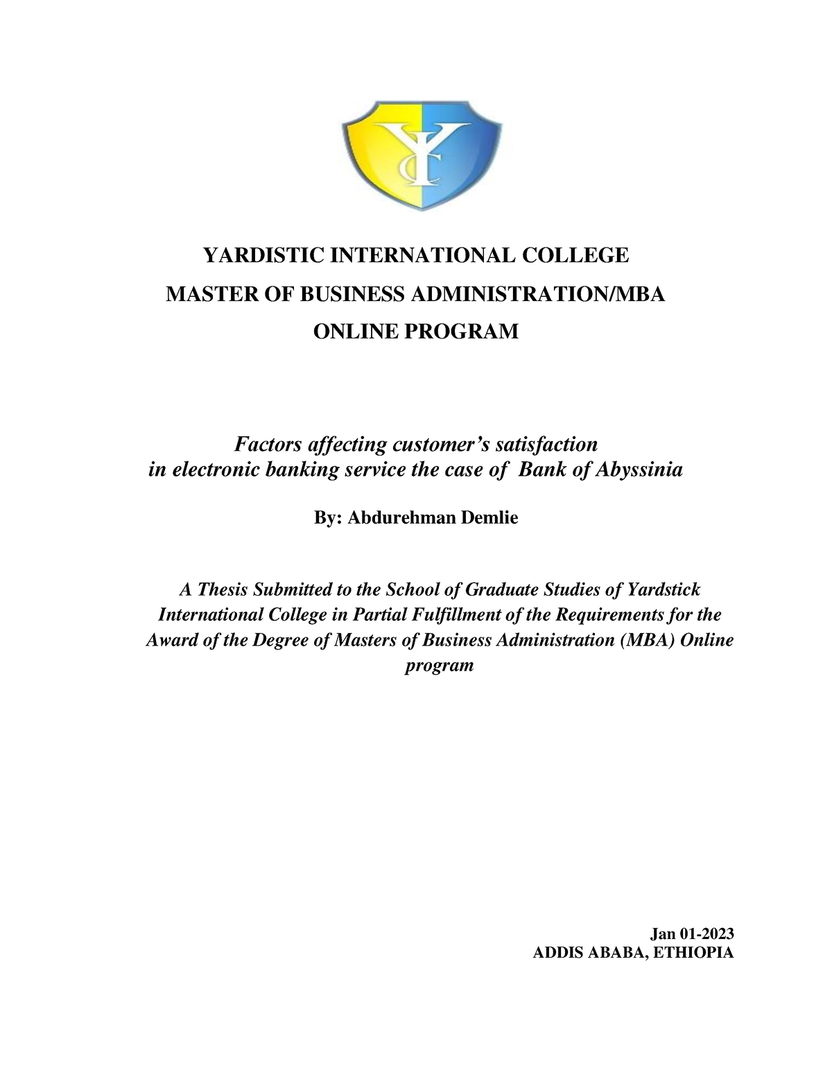 master of business administration thesis