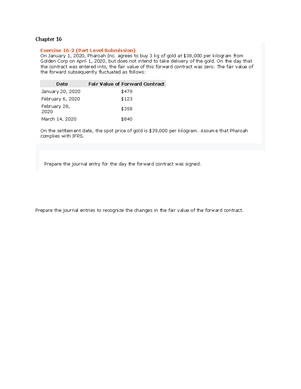 Chapter 16 - Notes - Chapter 16 Exercise 16-2 (Part Level Submission ...