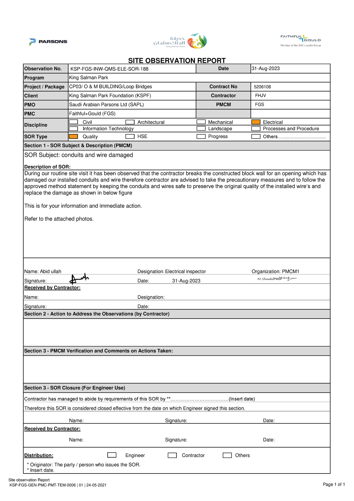 ksp-fgs-inw-qms-ele-sor-0188-observation-no-program-project