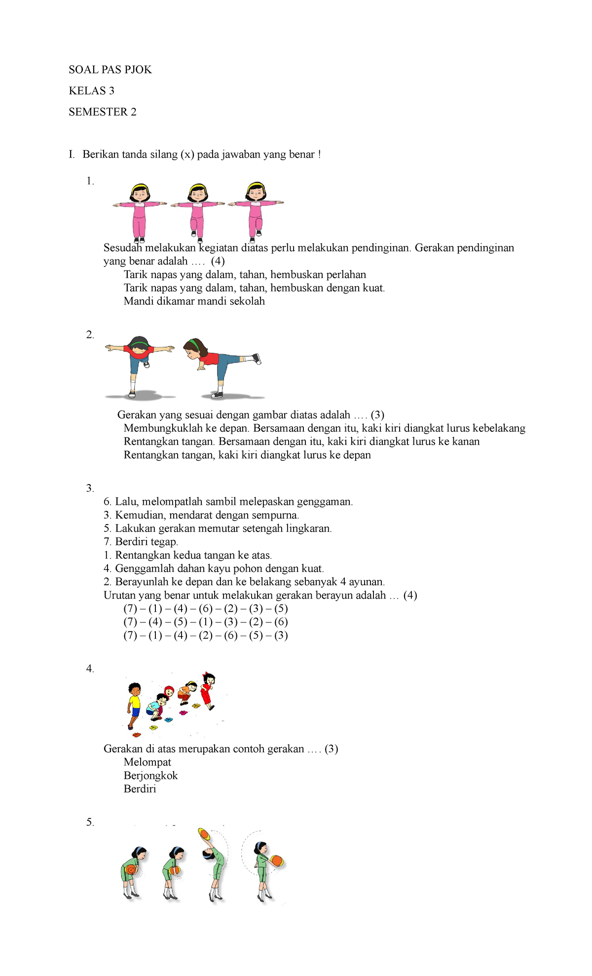 SOAL PJOK PAT MODA Daring Kelas 3 (SD) Revisi - SOAL PAS PJOK KELAS 3 ...