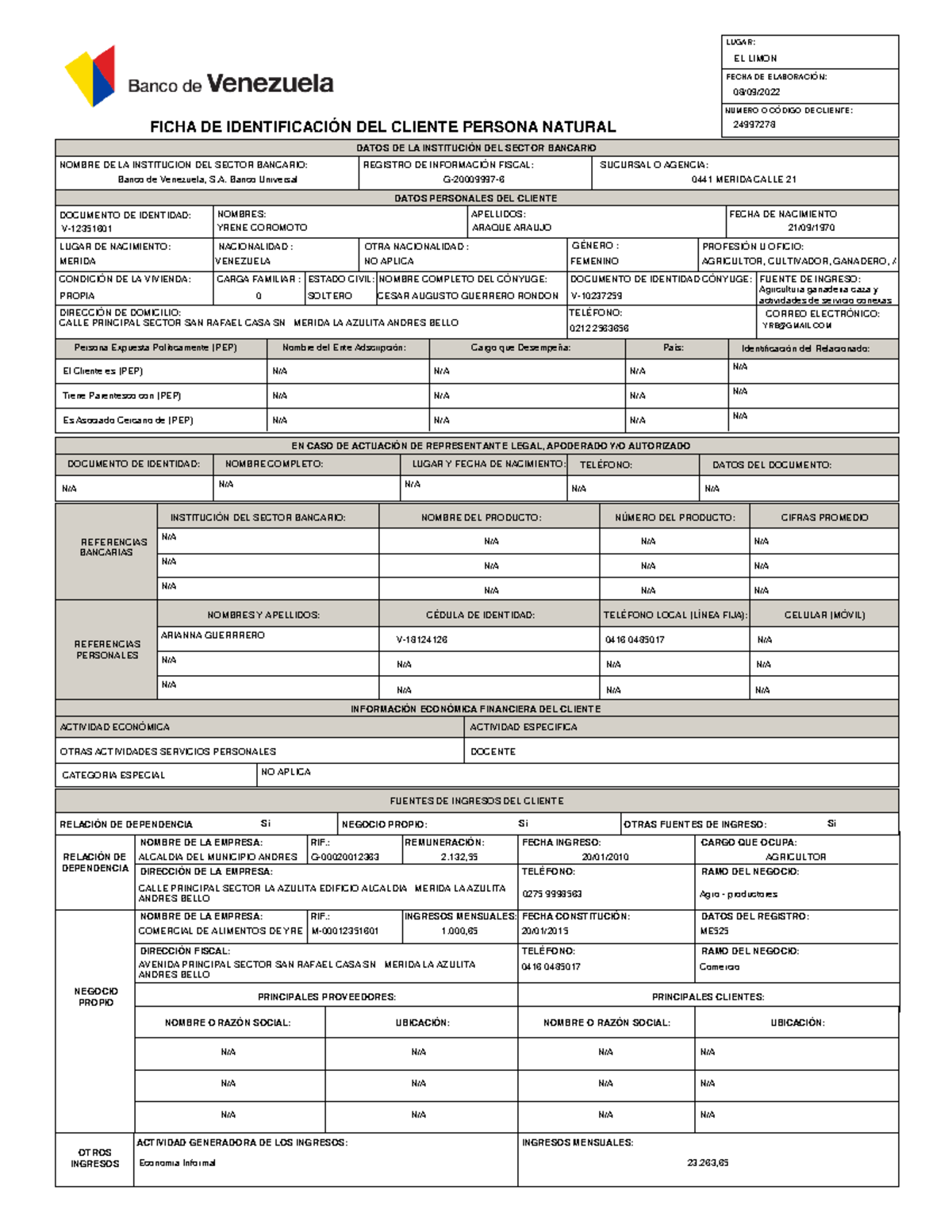 PN - Lectura - FICHA DE IDENTIFICACIÓN DEL CLIENTE PERSONA NATURAL ...