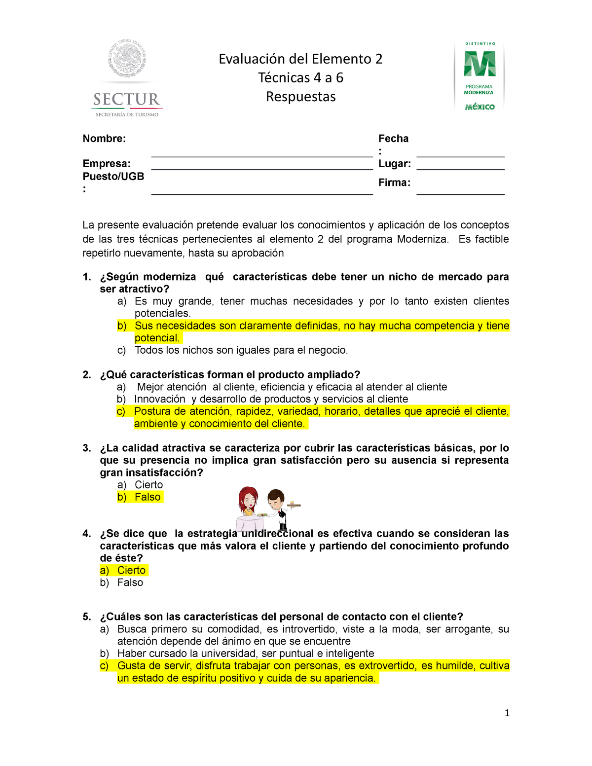 Evaluación Elemento 2 - Satisfacción del Cliente - Respuestas