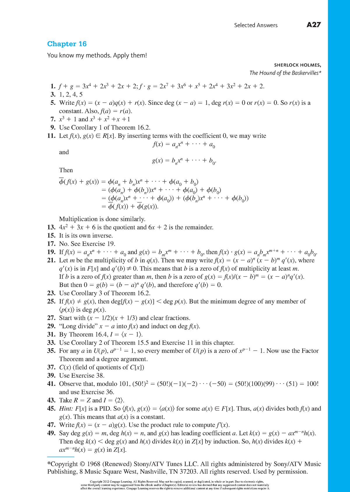 Kunci Jawaban Chapter 16-20 - Selected Answers A Chapter 16 You Know My Methods. Apply Them ...