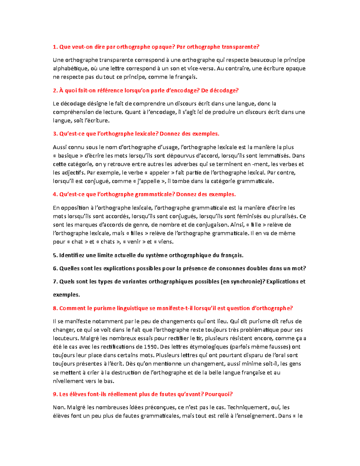 Questions révision examen 2 Que veuton