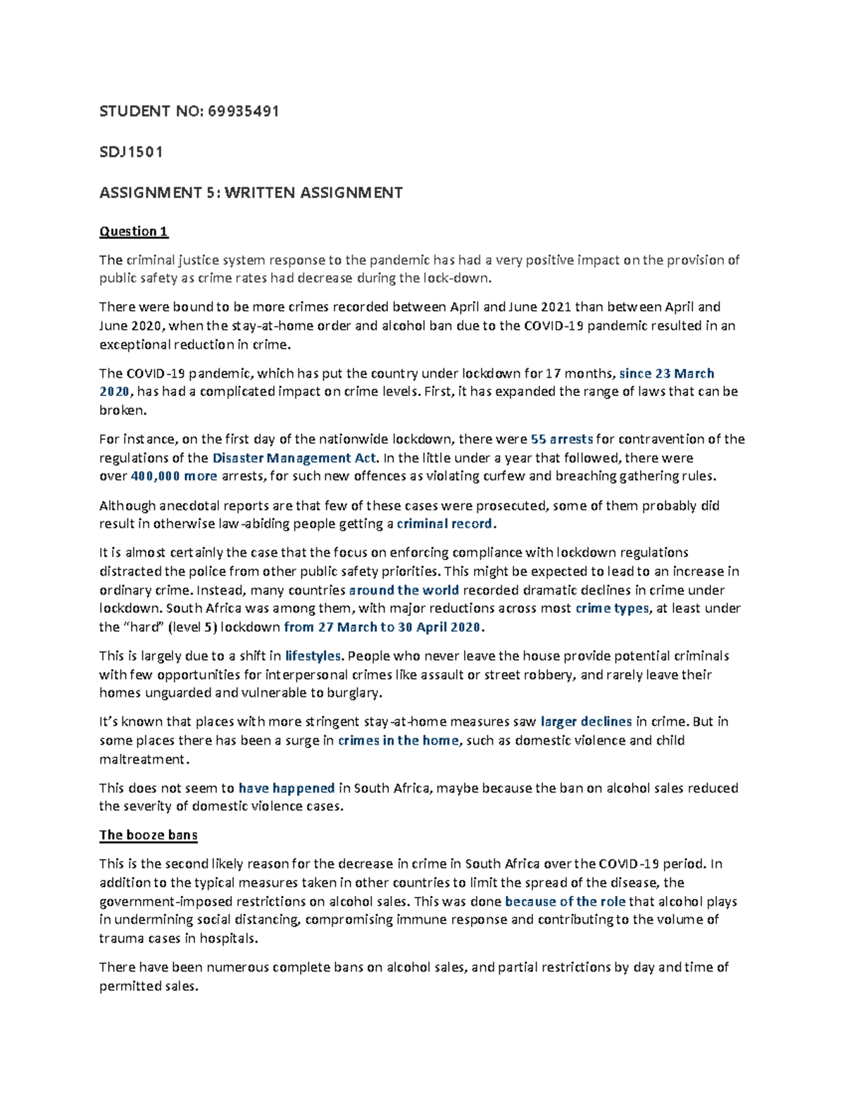 Sdj1501 Assignment 5 Student No 69935491 Sdj Assignment 5 Written Assignment Question 1 The Sdj1501 Assignment 5 Student No 69935491 Sdj Assignment 5 Written Assignment Question 1 The