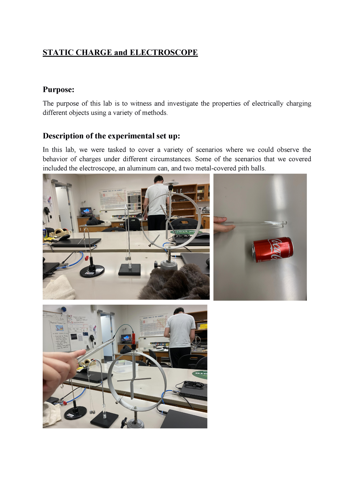 electroscope static charge experiment