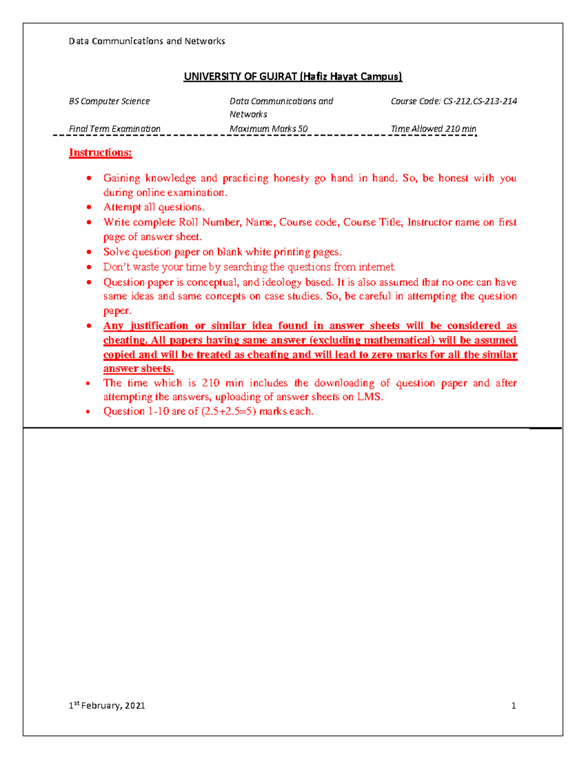 Online Final term DCN Fall 2020operating - operating system - Studocu