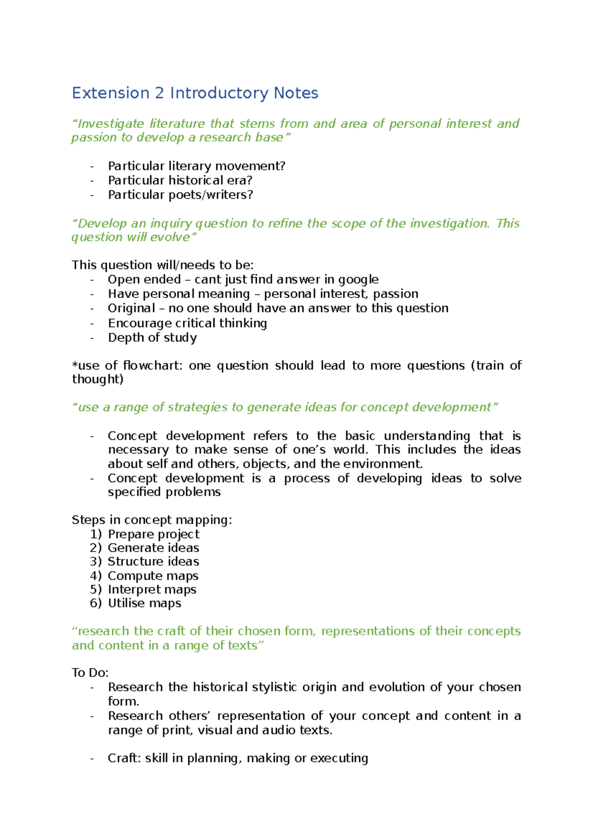 extension 2 literature review