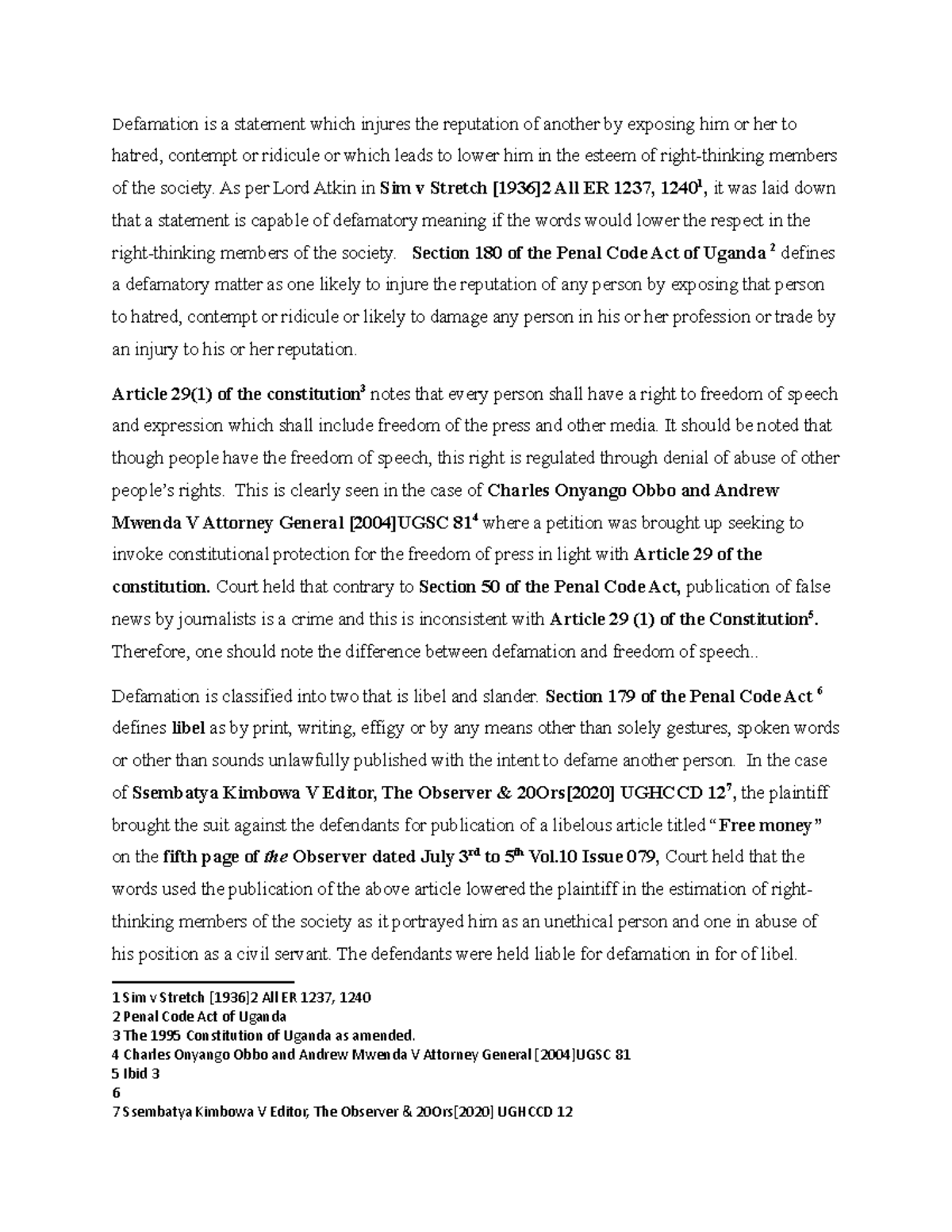 Tort coursework - Assignments - Defamation is a statement which injures ...