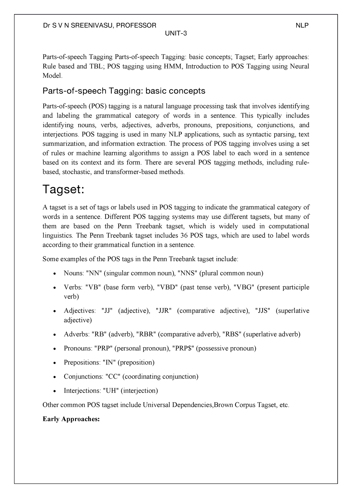 NLP UNIT-III - NLP notes - UNIT- Parts-of-speech Tagging Parts-of ...