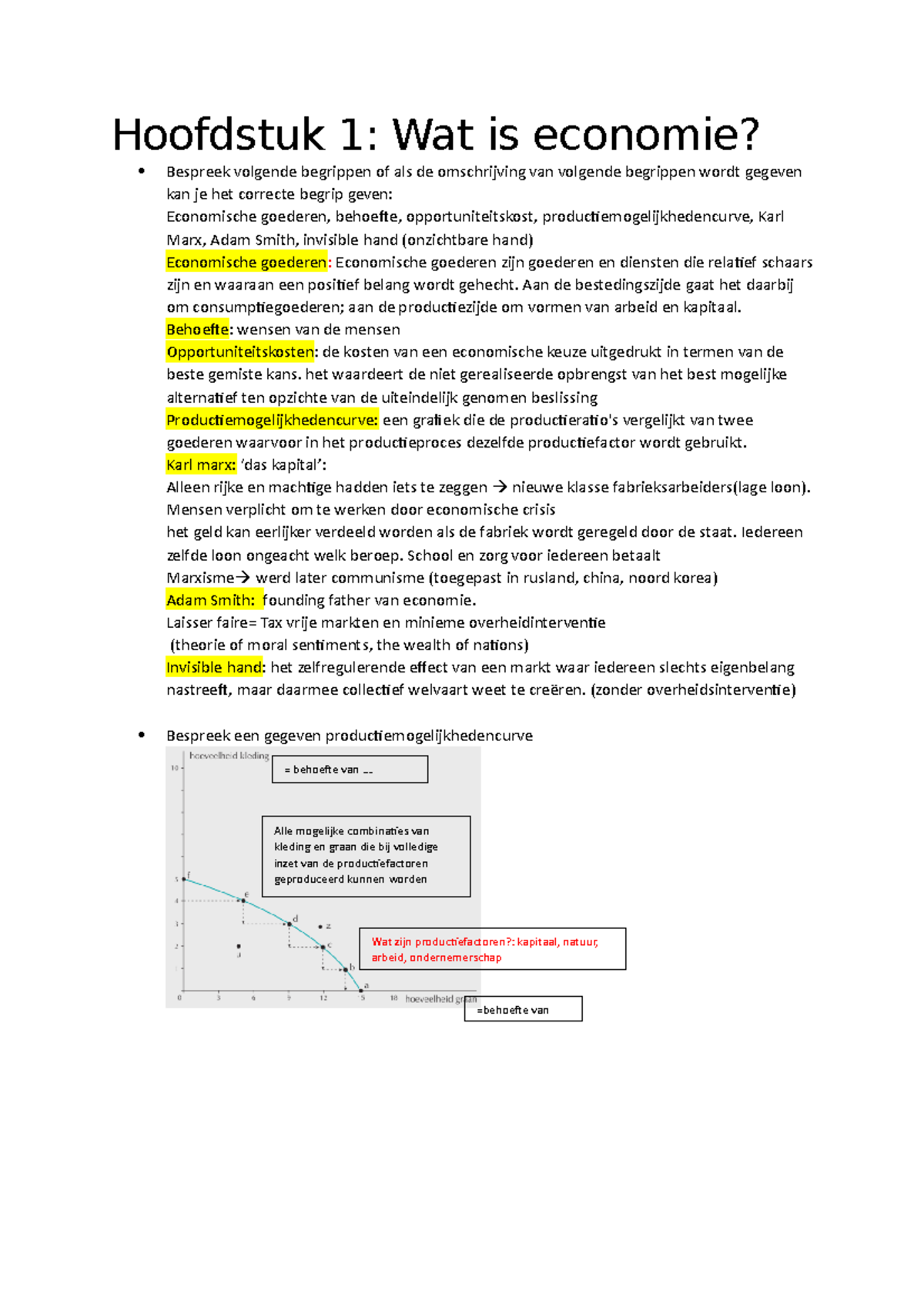 Hoofdstuk 1 En Hoofdstuk 2 - Hoofdstuk 1: Wat Is Economie? Bespreek ...