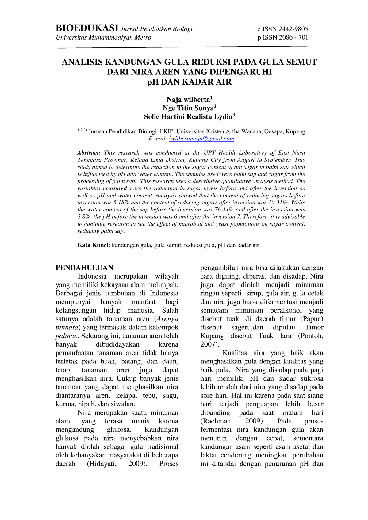 3760 11194 1 SM - Kimia - BIOEDUKASI Jurnal Pendidikan Biologi E ISSN ...