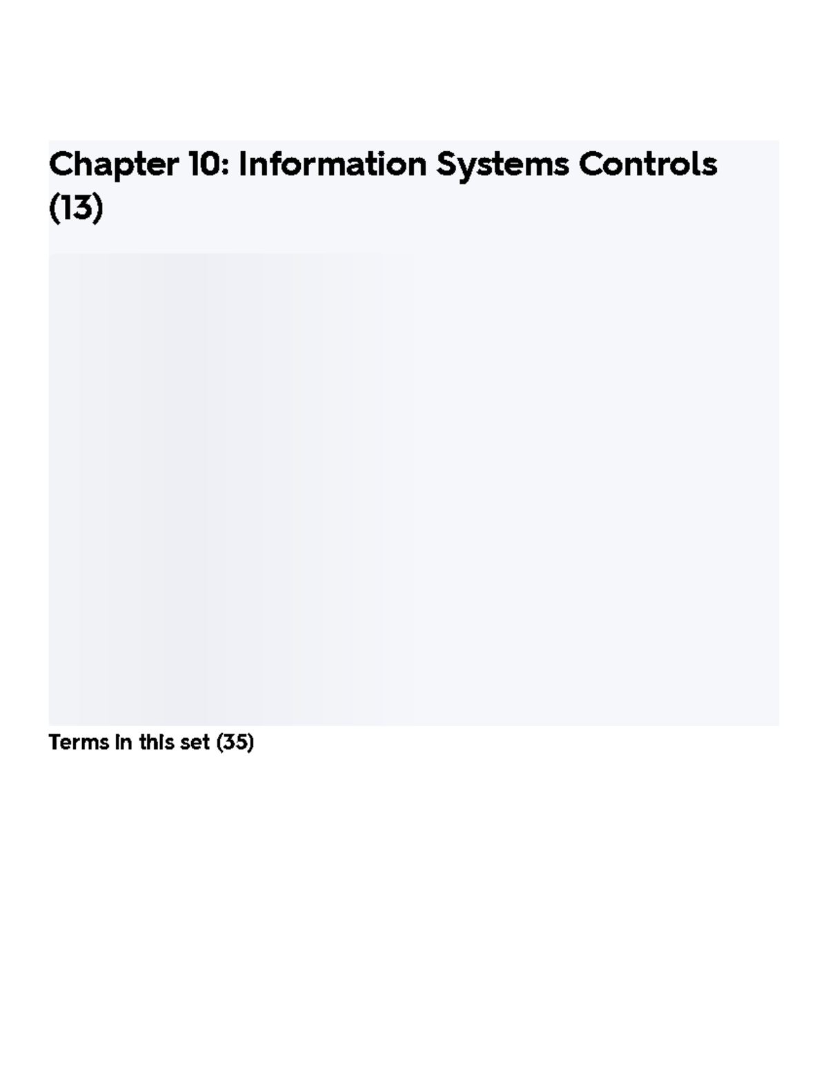 Chapter 10- Information Systems Controls (13) Flashcards Quizlet ...