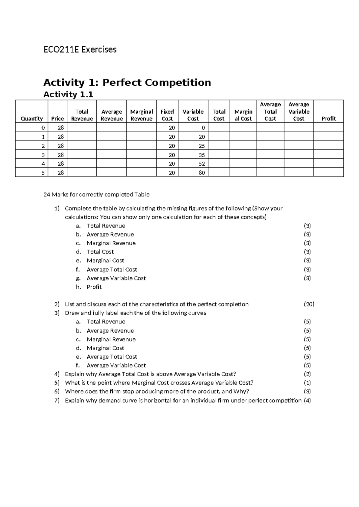 ECO211E Exercises - it will help students - ECO211E Exercises Activity ...