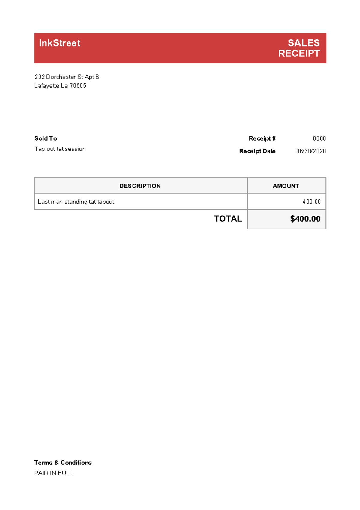 Ink Streetz - Statement - FIN 3840 - InkStreet SALES RECEIPT 202 ...