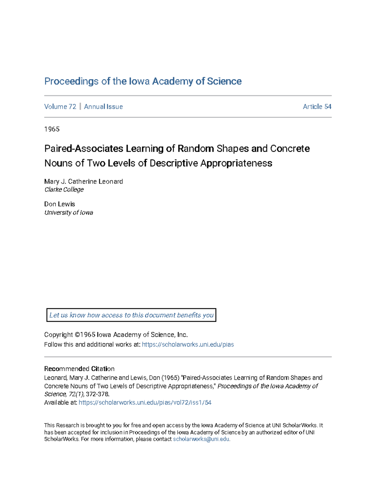 Paired-Associates Learning of Random Shapes and Concrete Nouns of ...