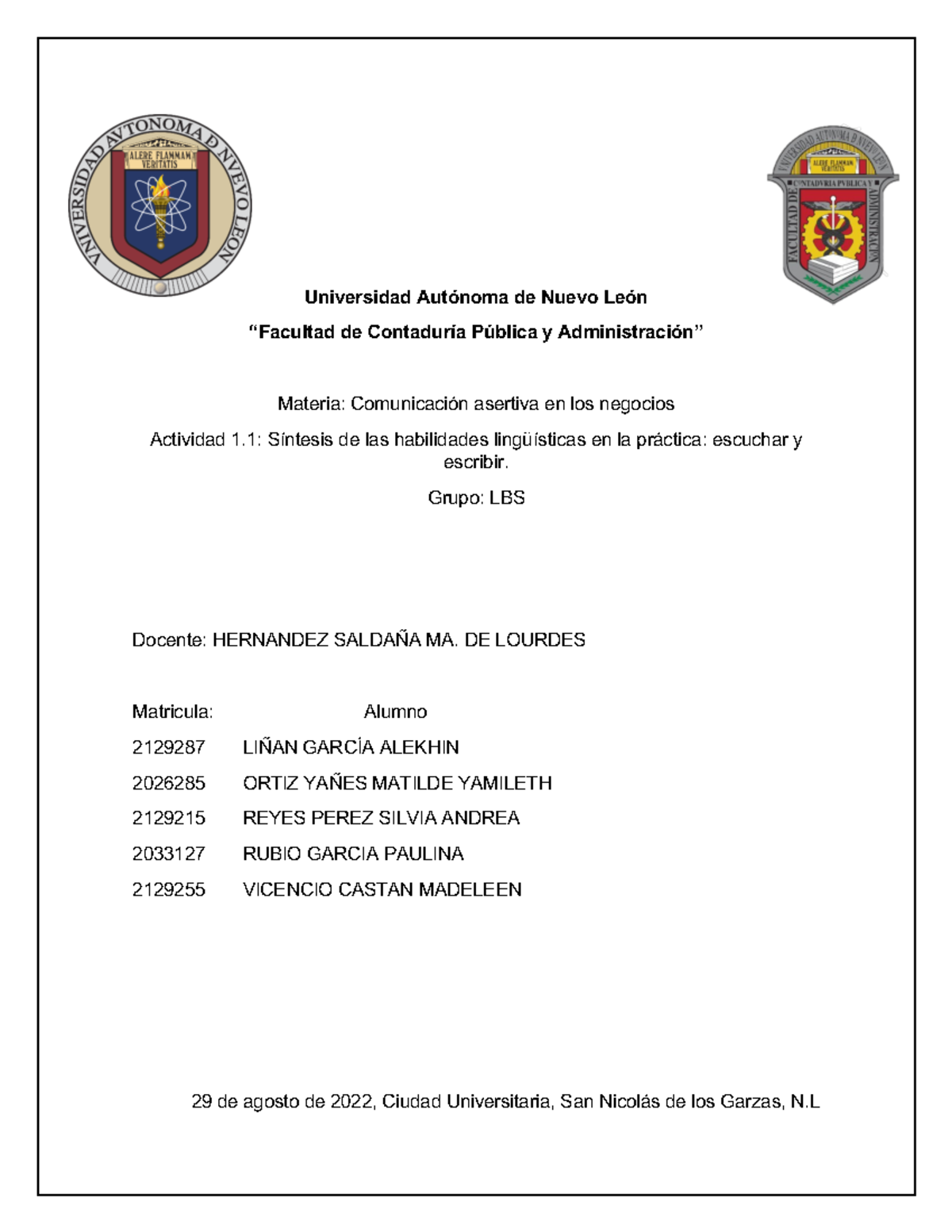 Equipo 2 Evidencia 1 - informacion - Universidad Autónoma de Nuevo León ...