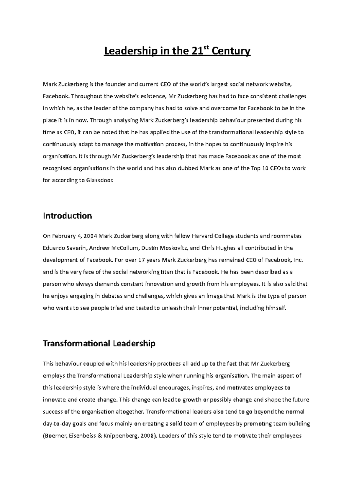 Leadership in the 21st Century - COMU3005 - UQ - Studocu