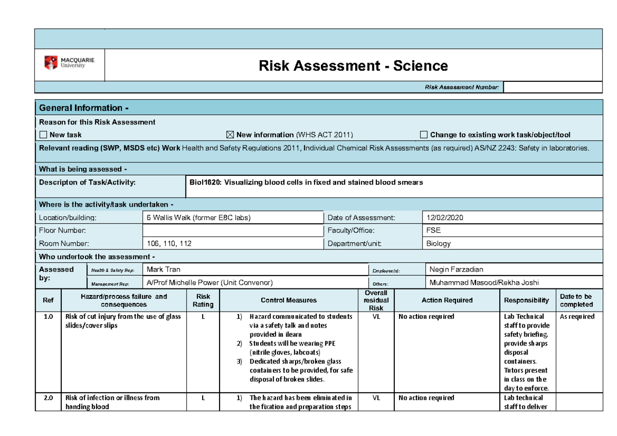 Risk assessment visualizing blood cells - Risk Assessment - Science ...