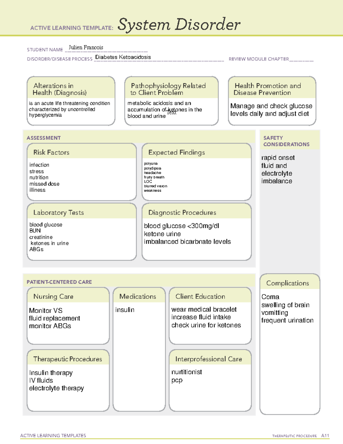 Diabetes Ketoacidosis - ACTIVE LEARNING TEMPLATES TherapeuTic procedure ...