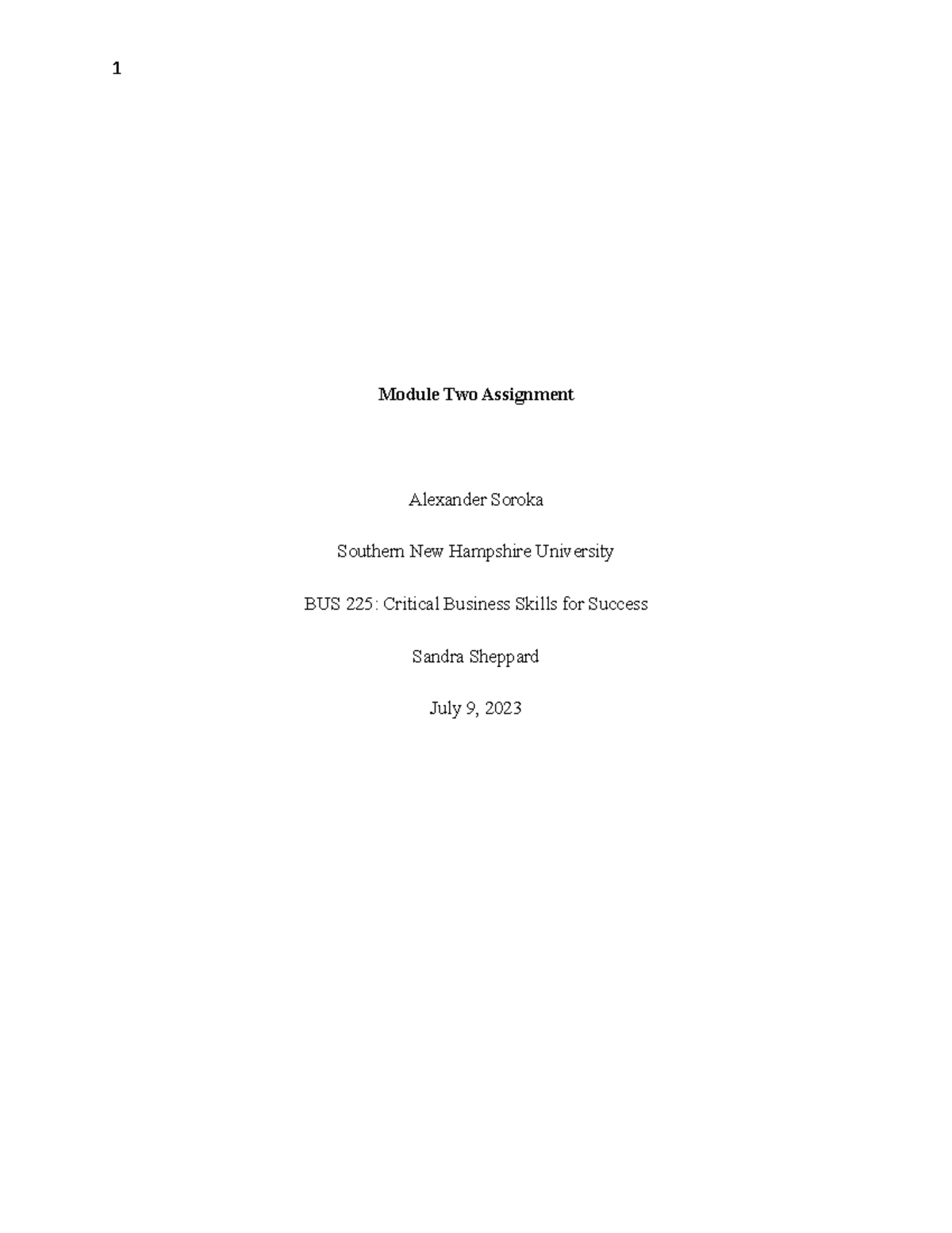 BUS225 Module Two Assignment - Module Two Assignment Alexander Soroka ...