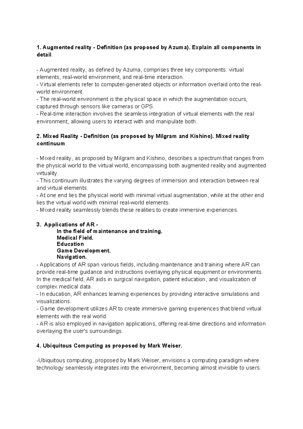 Augmented Reality - Explain all components in detail. Augmented reality ...