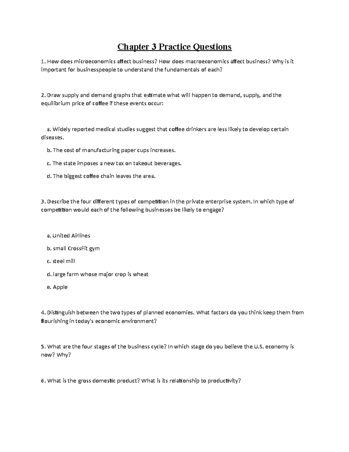 Capter 3 Practice Questions - Chapter 3 Practice Questions How does ...