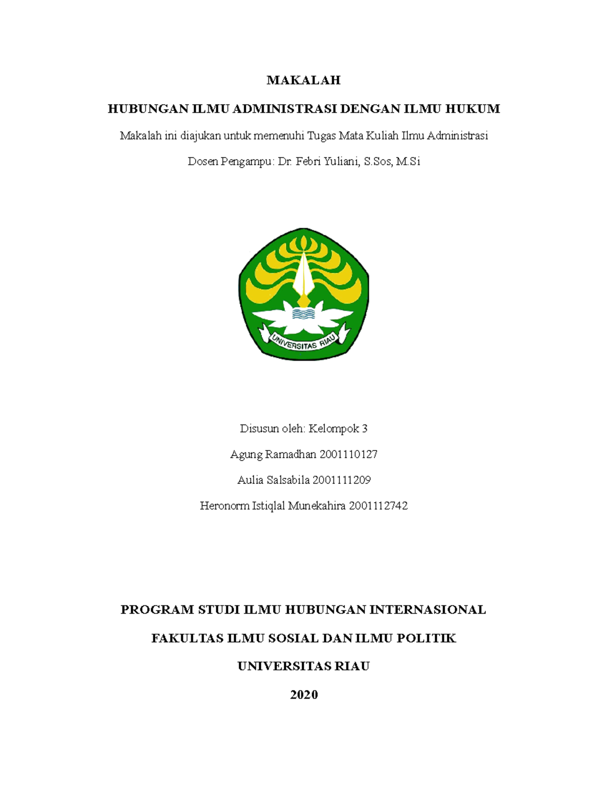 Hubungan Administrasi Dan Ilmu Hukum - MAKALAH HUBUNGAN ILMU ...