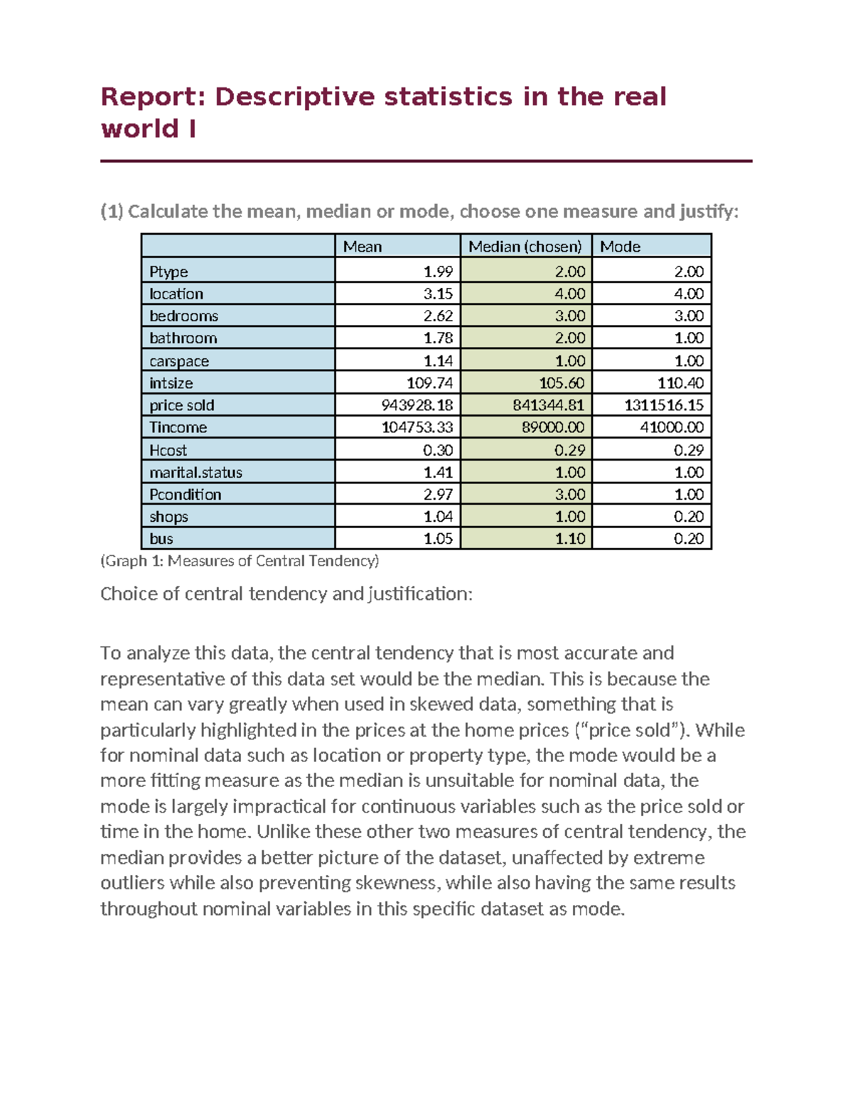 Report for playconomics econ 1203 - Report: Descriptive statistics in ...