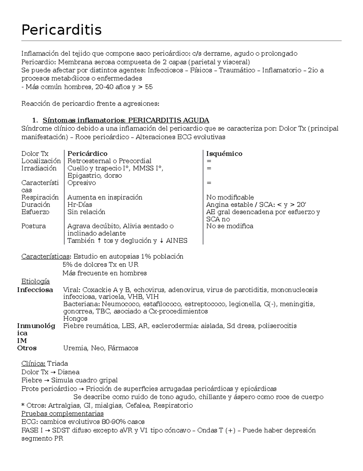 pericarditis aguda ecg