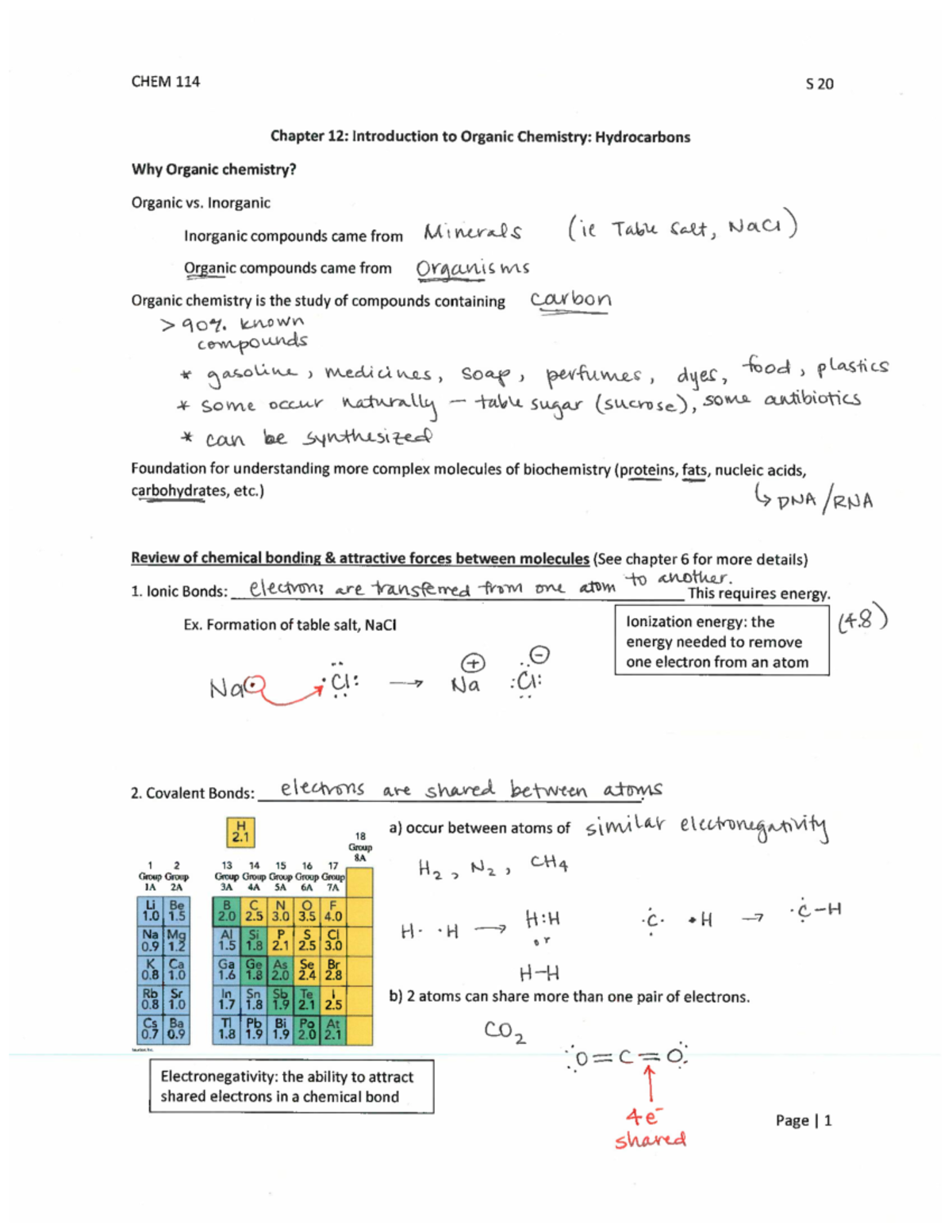 Chem Notes Pt 1 - CHEM 114 - BEE - Studocu