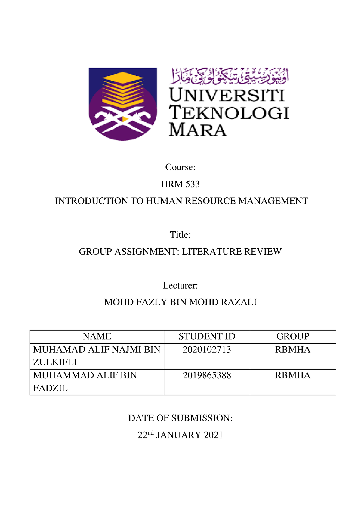 literature review topics in human resource management