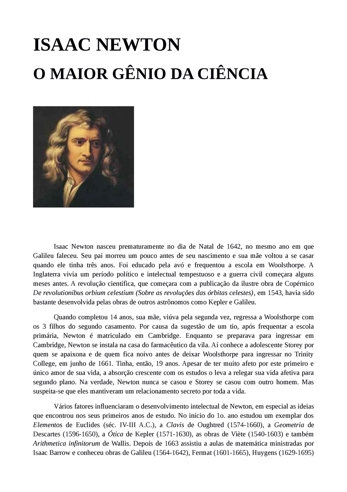 Newton Resumo Fisica 2 Isaac Newton O Maior GÊnio Da CiÊncia Isaac Newton Nasceu 3454