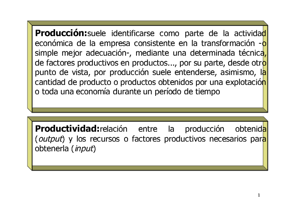 Tema 6 Productividad - Apuntes 6 - Producción:suele Identificarse Como ...