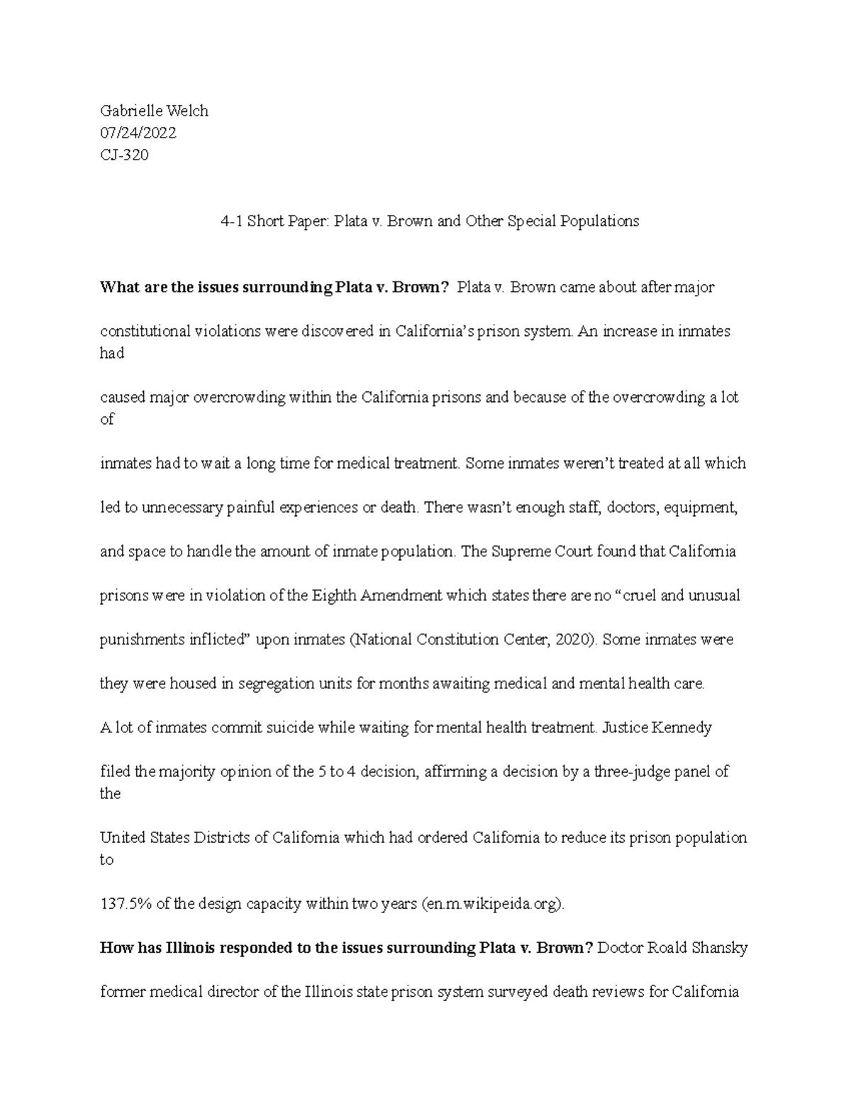 Untitled document (28) Gabrielle Welch 07/24/ CJ 41 Short Paper